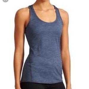 Athleta Shadow Stripe Chi Tank in Blue Size MT